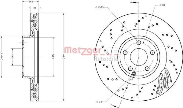 Bremsscheibe METZGER 6110832