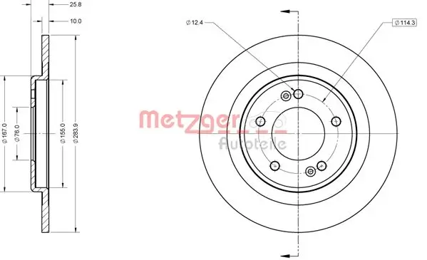 Bremsscheibe METZGER 6110846