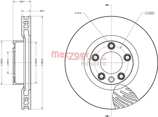 Bremsscheibe METZGER 6110854