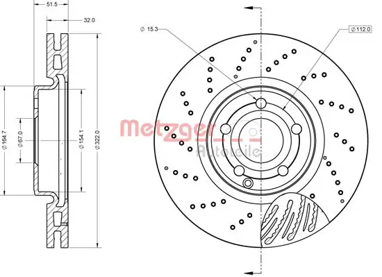 Bremsscheibe METZGER 6110867