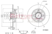 Bremsscheibe Hinterachse METZGER 6110943