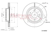 Bremsscheibe Vorderachse links Vorderachse rechts METZGER 6110959