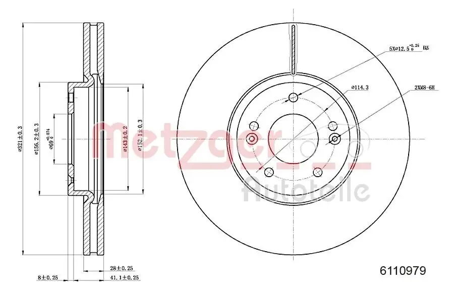 Bremsscheibe METZGER 6110979