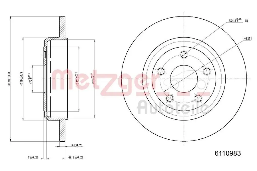 Bremsscheibe METZGER 6110983