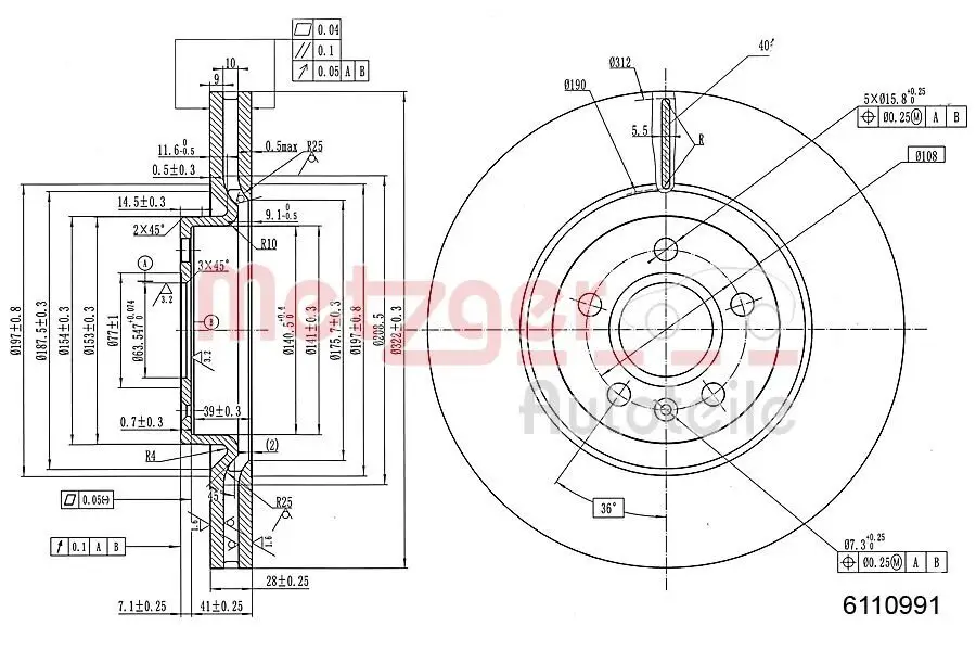 Bremsscheibe METZGER 6110991