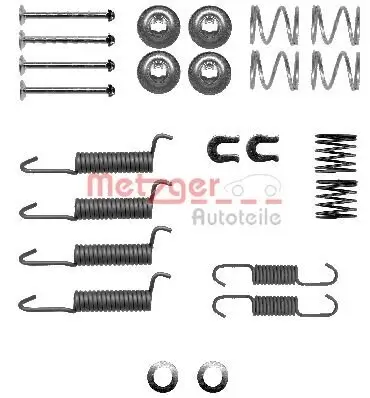 Zubehörsatz, Feststellbremsbacken Hinterachse METZGER AUTOTEILE 105-0016