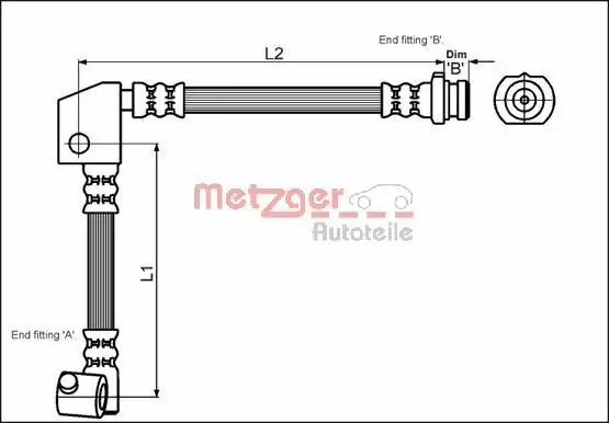 Bremsschlauch METZGER 4114737