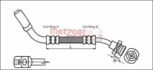 Bremsschlauch METZGER 4114723