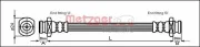 Bremsschlauch Hinterachse links Hinterachse rechts METZGER 4114732