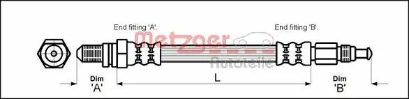 Bremsschlauch METZGER 4114804