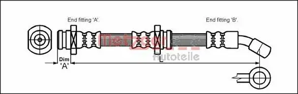 Bremsschlauch METZGER 4114791