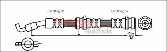 Bremsschlauch METZGER 4114061