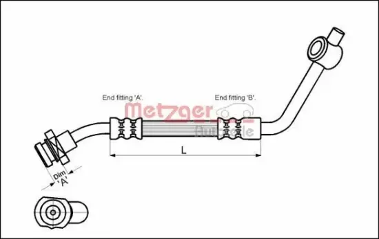 Bremsschlauch Vorderachse links METZGER AUTOTEILE 4112529 Bild Bremsschlauch Vorderachse links METZGER AUTOTEILE 4112529