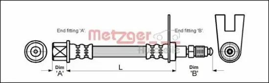 Bremsschlauch METZGER 4111160 Bild Bremsschlauch METZGER 4111160