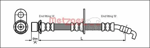 Bremsschlauch METZGER 4111423