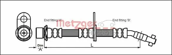 Bremsschlauch METZGER 4112166