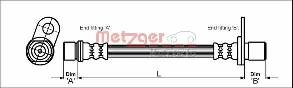 Bremsschlauch METZGER 4112180