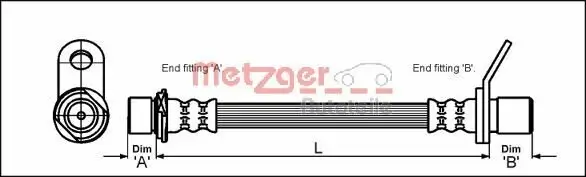 Bremsschlauch METZGER 4112171