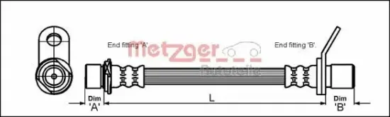 Bremsschlauch METZGER 4112171 Bild Bremsschlauch METZGER 4112171