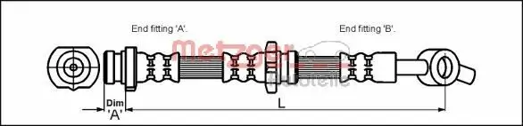 Bremsschlauch Vorderachse links METZGER AUTOTEILE 4111986
