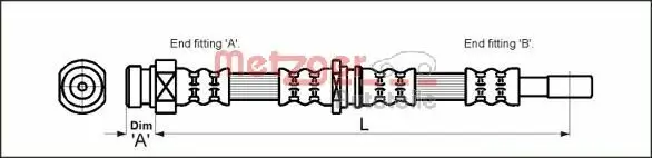 Bremsschlauch METZGER 4113315