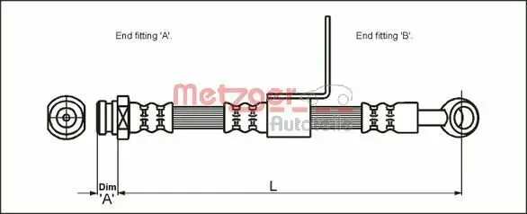 Bremsschlauch Vorderachse links METZGER AUTOTEILE 4110430