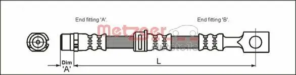 Bremsschlauch METZGER 4112825