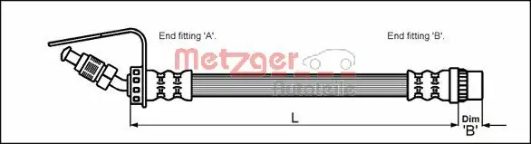 Bremsschlauch METZGER 4114761