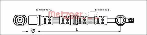 Bremsschlauch METZGER 4113666