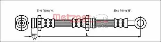 Bremsschlauch Hinterachse rechts METZGER AUTOTEILE 4111988 Bild Bremsschlauch Hinterachse rechts METZGER AUTOTEILE 4111988