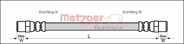 Bremsschlauch METZGER 4112304