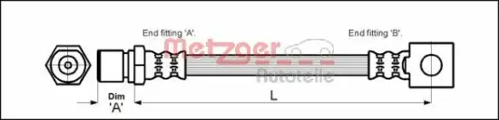 Bremsschlauch Vorderachse links Vorderachse rechts METZGER AUTOTEILE 4111757 Bild Bremsschlauch Vorderachse links Vorderachse rechts METZGER AUTOTEILE 4111757