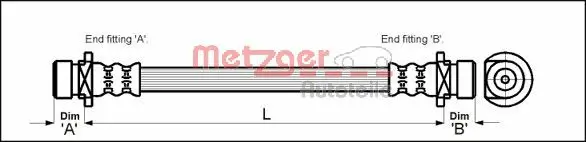 Bremsschlauch Hinterachse links Hinterachse rechts METZGER AUTOTEILE 4113506