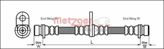 Bremsschlauch Hinterachse links Hinterachse rechts METZGER AUTOTEILE 4113290 Bild Bremsschlauch Hinterachse links Hinterachse rechts METZGER AUTOTEILE 4113290