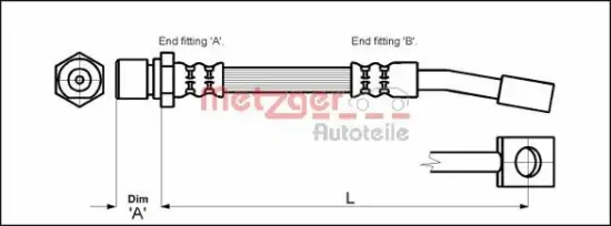 Bremsschlauch METZGER 4114679 Bild Bremsschlauch METZGER 4114679