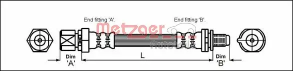 Bremsschlauch METZGER 4114730