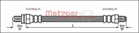 Bremsschlauch METZGER 4112502