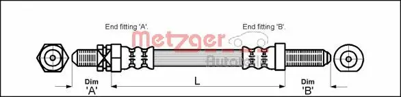 Bremsschlauch Hinterachse links METZGER 4112102