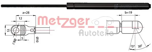Gasfeder, Koffer-/Laderaum METZGER AUTOTEILE 2110388