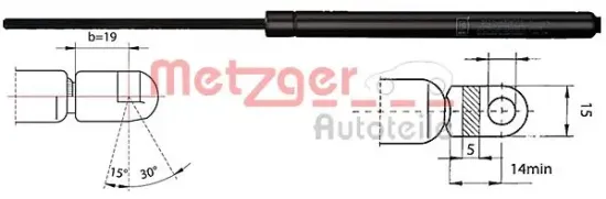 Gasfeder, Koffer-/Laderaum METZGER 2110368 Bild Gasfeder, Koffer-/Laderaum METZGER 2110368