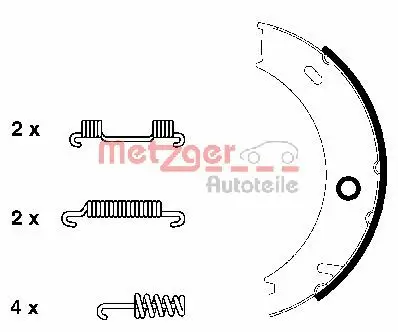 Bremsbackensatz, Feststellbremse METZGER KR 956 Bild Bremsbackensatz, Feststellbremse METZGER KR 956