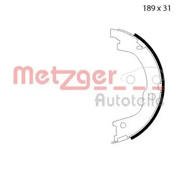 Bremsbackensatz, Feststellbremse Hinterachse links Hinterachse rechts METZGER MG 127