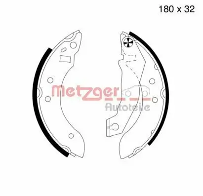 Bremsbackensatz Hinterachse METZGER MG 364 Bild Bremsbackensatz Hinterachse METZGER MG 364