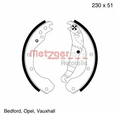 Bremsbackensatz Hinterachse METZGER MG 418