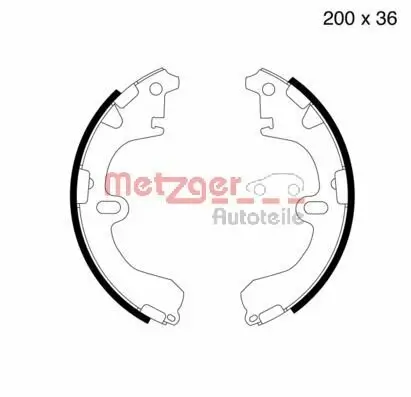 Bremsbackensatz Hinterachse METZGER AUTOTEILE MG 505 Bild Bremsbackensatz Hinterachse METZGER AUTOTEILE MG 505