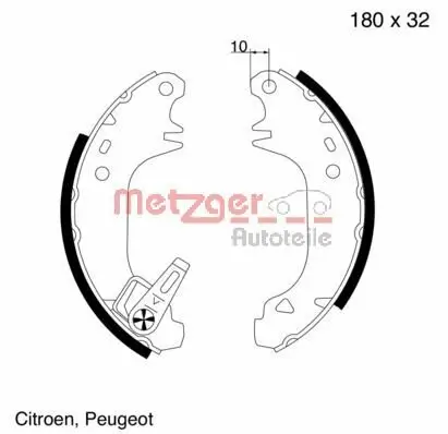 Bremsbackensatz METZGER MG 508 Bild Bremsbackensatz METZGER MG 508