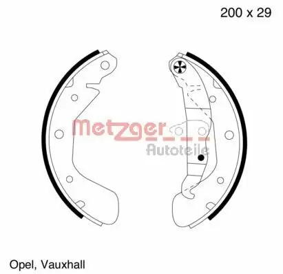 Bremsbackensatz Hinterachse METZGER MG 563