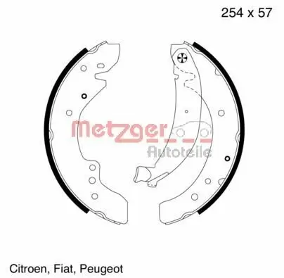 Bremsbackensatz METZGER MG 619