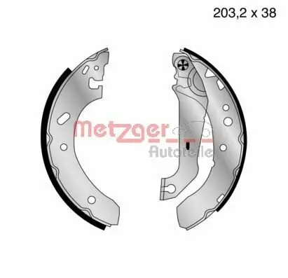 Bremsbackensatz Hinterachse METZGER MG 640 Bild Bremsbackensatz Hinterachse METZGER MG 640