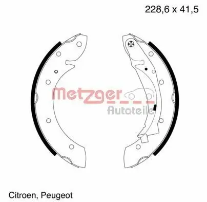 Bremsbackensatz Hinterachse METZGER MG 641